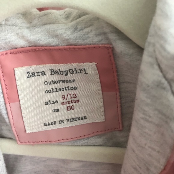 Zara Baby Girl Pink Stripe Raincoat - Picture 2 of 2
